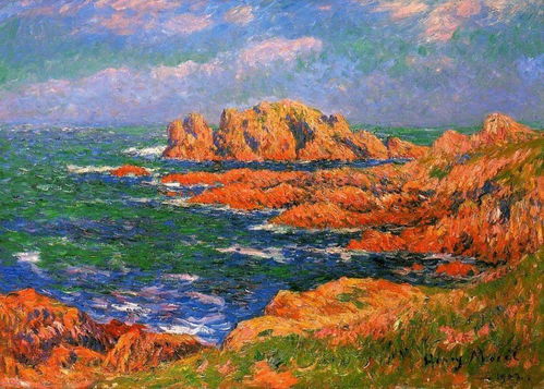 色彩丰富的风景油画,法国印象派画家亨利 莫雷特的作品