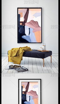 北欧风格精品色块抽象油画 无框装饰画的艺术魅力与高清图片下载指南